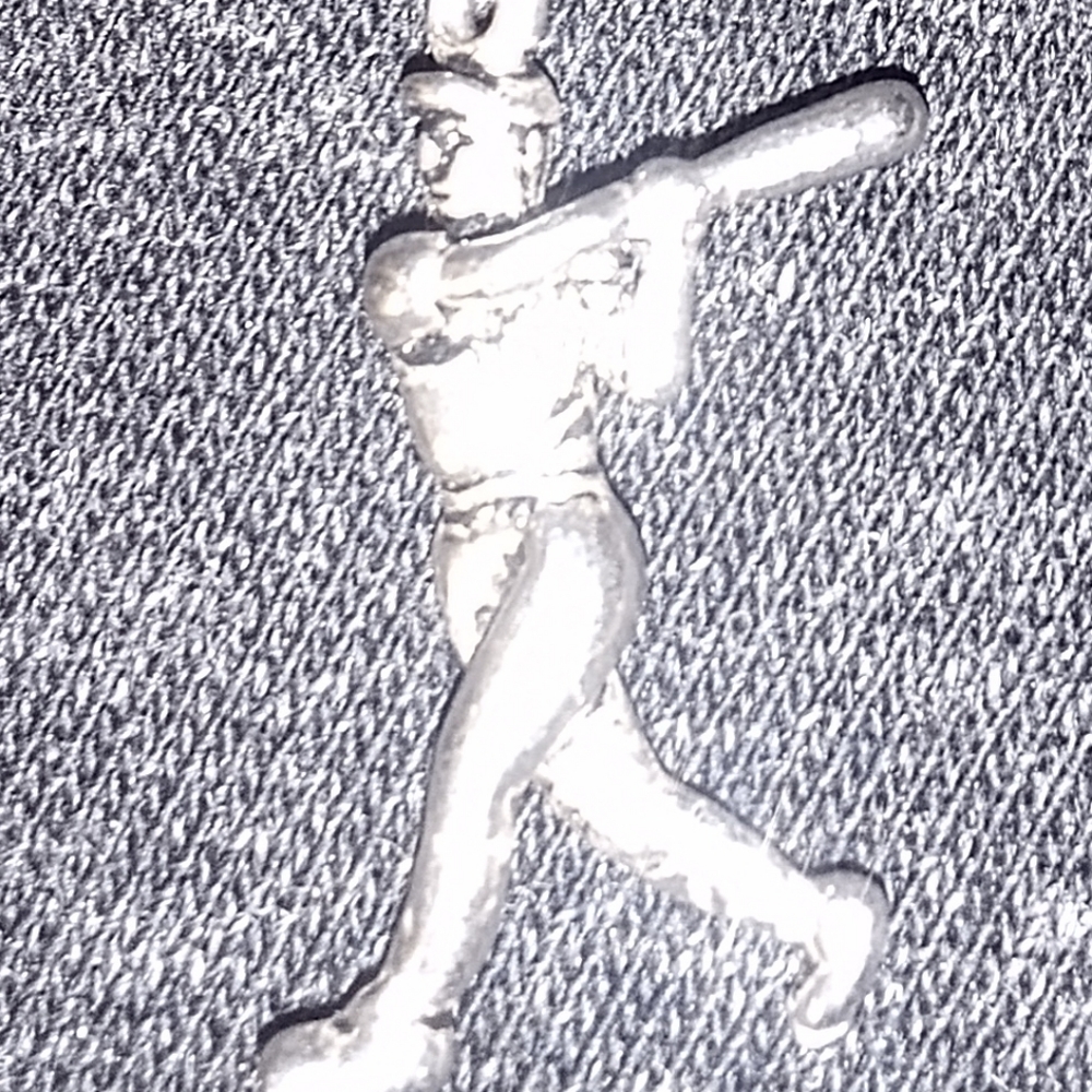 Sterling silver baseball player charm